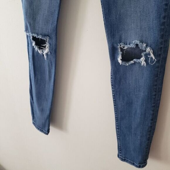 H&M DIVIDED Skinny Distressed Blue 6 - Picture 2 of 7